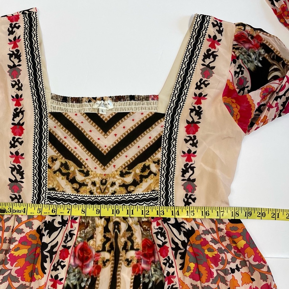 Anthropology Nikasha Floral Patterned Women's Dress large - Picture 6 of 9